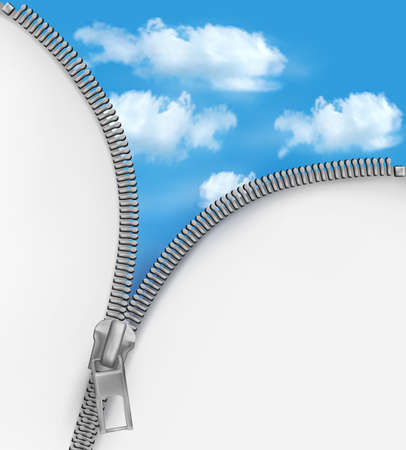 Abstract background with zipper and cloudy sky. のイラスト素材