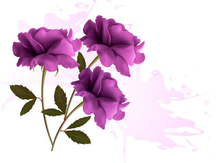 Holiday background with three beautiful flowers. Vectorのイラスト素材