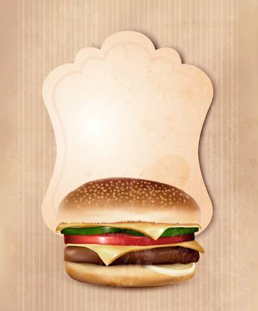 Retro fast food menu for burger. のイラスト素材