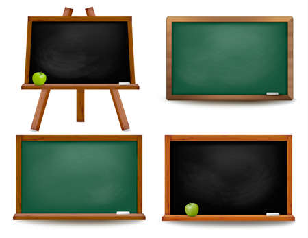 Set of school board blackboards. Back to school. Vector illustration のイラスト素材