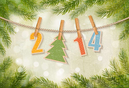 2014 Happy New Year background  Vector のイラスト素材