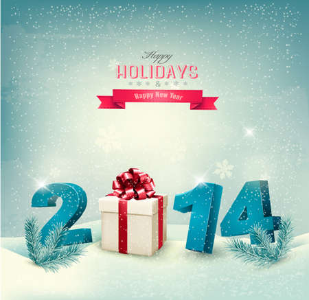 Happy new year 2014! New year design template Vector illustrationのイラスト素材