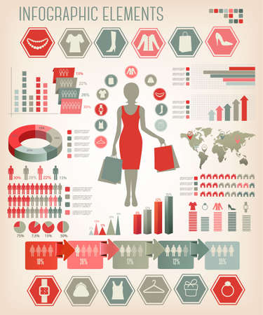 Shopping infographics. Vector.のイラスト素材