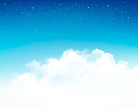 Background with stars in the night sky. Vector. のイラスト素材
