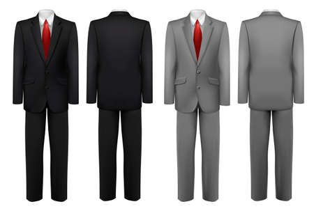 Set of black and grey suits. Vector. のイラスト素材