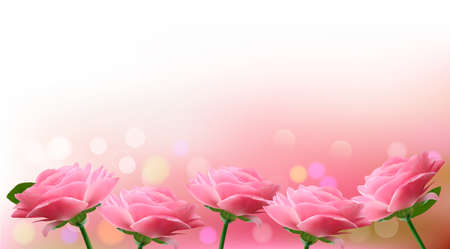 Holiday background with  pink flowers. Vector illustrationのイラスト素材