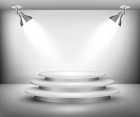 Showroom with spotlights. Vector.のイラスト素材