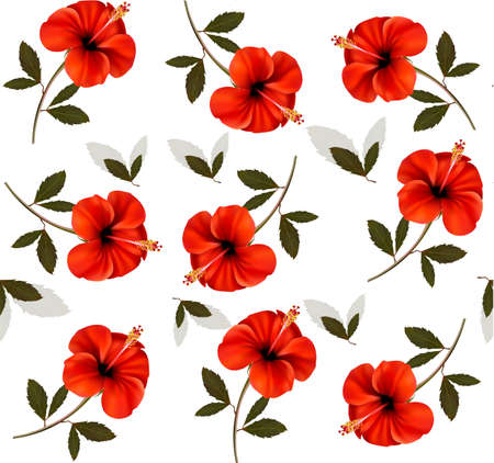 Pattern of beautiful red flowers. Vector.のイラスト素材