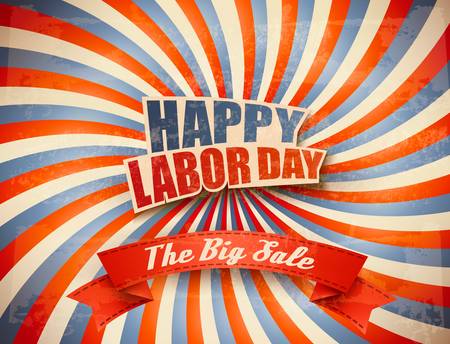 Labor Day Sale Retro Background. Vector.のイラスト素材