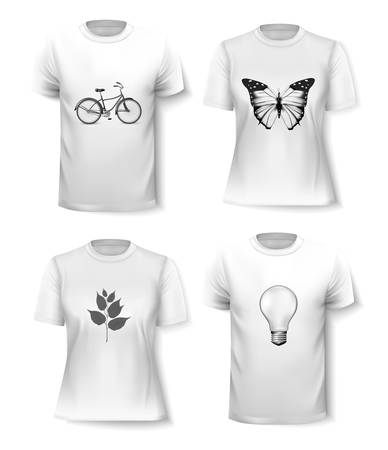 T-shirt template set for men and women. Vectorのイラスト素材