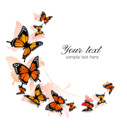 Beautiful butterfly background. Vector.のイラスト素材