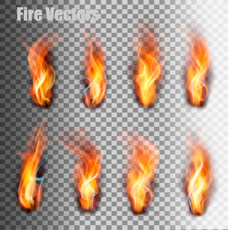 Fire flames set. Vector.のイラスト素材