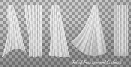 Collection of transparent curtains. Vectorのイラスト素材