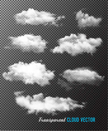 Transparent set of cloud vectorsのイラスト素材