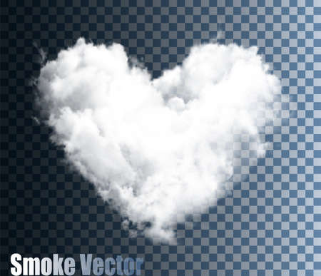 Realistic Transparent Cloud Heart.のイラスト素材
