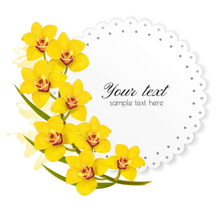 Beautiful gift card with yellow flowers. Vectorのイラスト素材