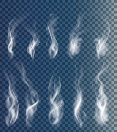 Set of transparent clouds and smoke. Vector.のイラスト素材