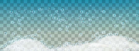 Soap foam and bubbles on transparent background.のイラスト素材