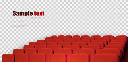 Rows of red cinema or theater seats in front of transparent background. Vectorのイラスト素材