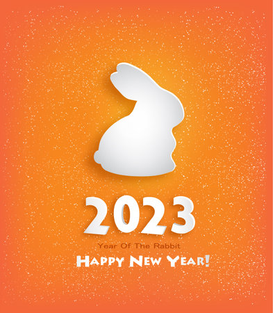Happy New Year 2023 background. Year of the Rabbit concept. Vectorのイラスト素材