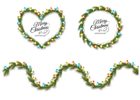 Christmas Holiday Background background with 2023 and wreath. Vector.のイラスト素材