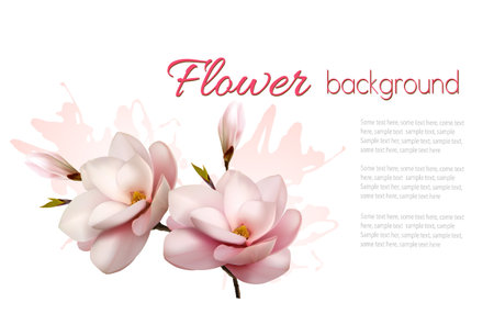 Flower Background With Beautiful Lilies. Vector.のイラスト素材