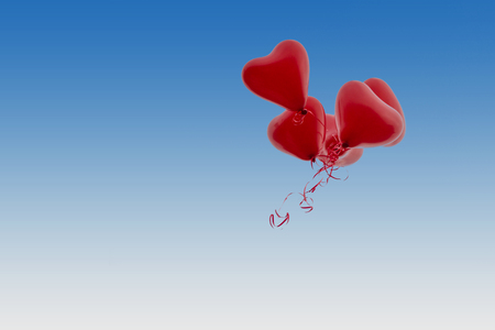 At weddings or engagements often hearts can be sent to heaven. This is an eternal sign of loveの写真素材