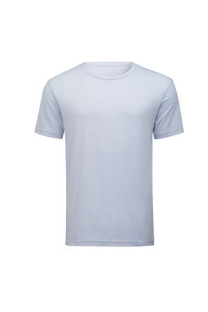 Blank gray t-shirt, front isolated on white backgroundの写真素材