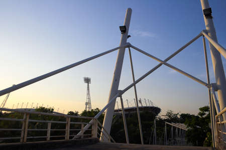 bridge  and stadium backgroundの写真素材