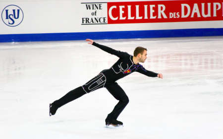 ISU European Figure Skating Championship 2009 in Helsinki, Finland. Kevin van der Perren from Belgium in Men's Free program. Hartwall arena, 22.01.2009のeditorial素材