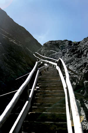 The steps to upper Grindelwald Glacier, Switzerland mountainsの写真素材