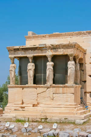 The Porch of the Caryatids of Erechtheion in Acropolis of Athens, Greece.のeditorial素材