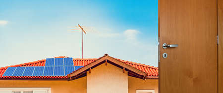 Opening the door to clean solar energyの写真素材