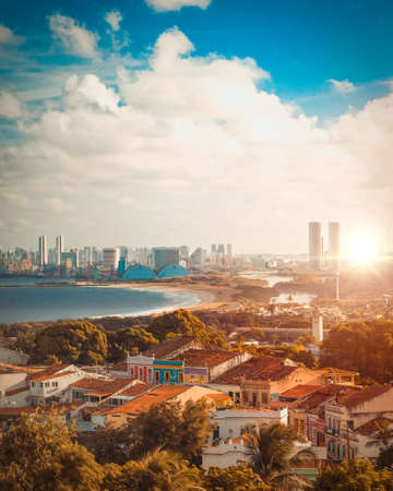 Sunset on Olinda city , northeast of Brazil backgroundの写真素材