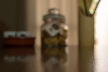 Table Top And Blur Modern kitchen backgroundの写真素材