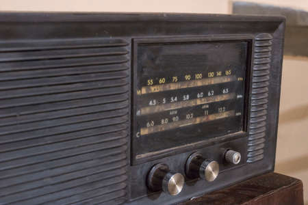 Radio old black retro objects concept imageの写真素材