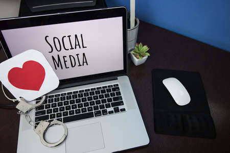 Concept image of a like addict. Addiction in social networks.
