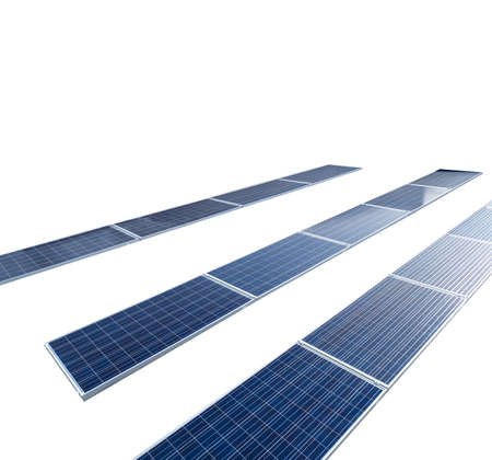 Solar Panels isolated in white background for solar energy concept images.