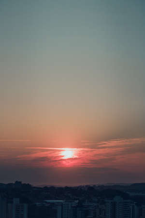 Sunrising at skyline city backgroundの写真素材