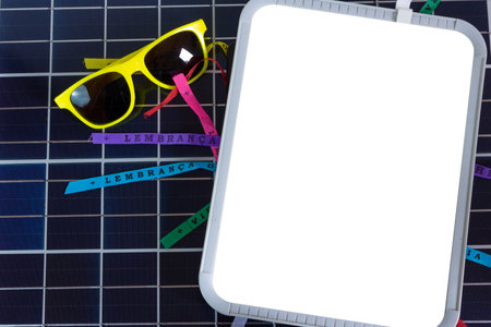 Photovoltaic solar panel with Brazilian carnival elements.