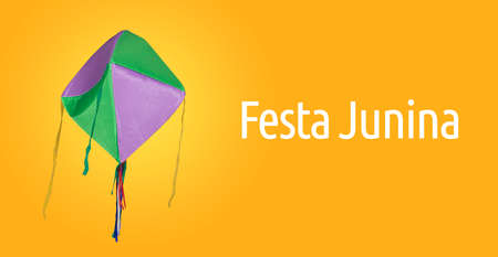 Background of flags for junina party, famous party of Brazil that happens in the months of June and...