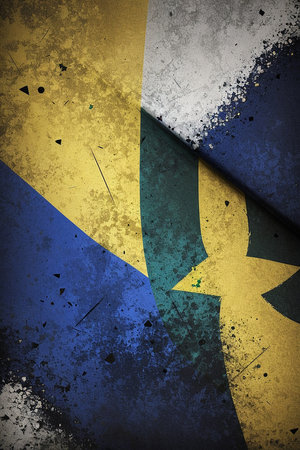 Grunge Flag of Bahamian Islands with some damage on itの素材