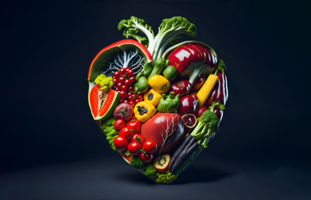 Food Heart Concept Image with fresh vegetables and vegetableの素材