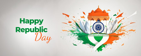 India Republic Day Social Media Post with Text Spaceの素材