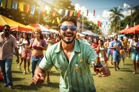 Carnival Party - People Having Fun on Grass Having Outdoor Funの素材