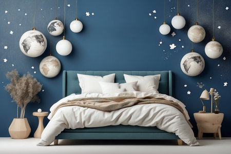 World Sleep Day - Concept Image of a Bed for Design Social Mediaの素材