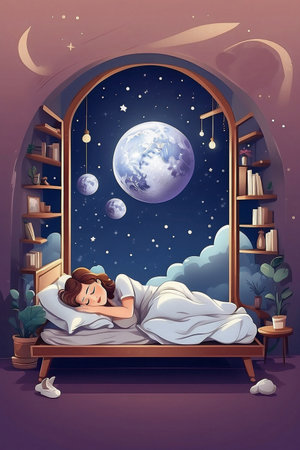 World Sleep Day - Cute Girl Sleeping in Her Bedの素材