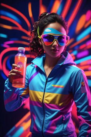 Olympic - Ice Skate Skiing Female Sportist Illustration for Social Media Templateの素材