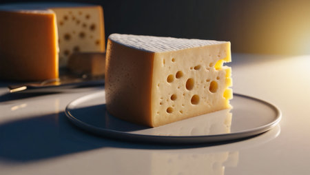 Cheese dices and slices Texture With Bokeh, space for textの素材