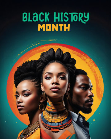 Black History Month Banner Social Media Template With Space Textの素材